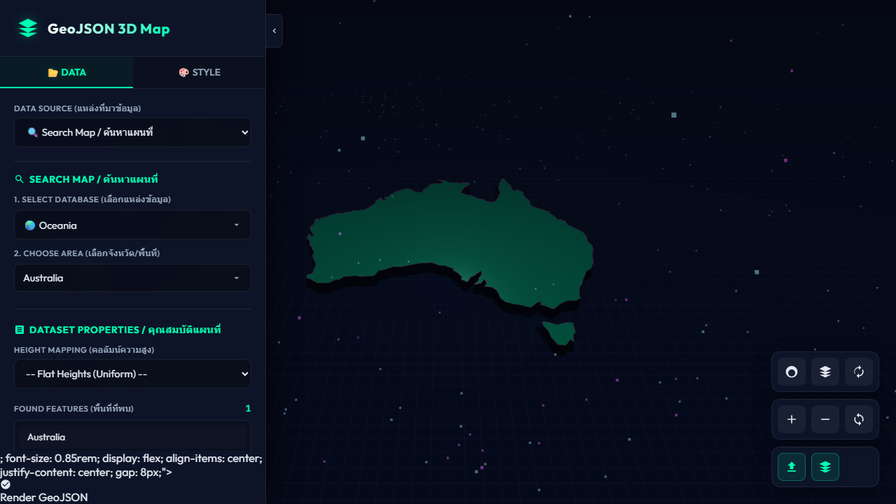 3D Australia Map simulation render